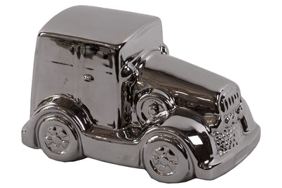 Traditional Style Rol'S Royce Ceramic Car In Polished Silver Finish