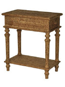 30" X 24" X 14" Brown 1 Drawer Pastoral Loft Designed Wooden End Table