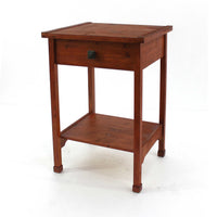 24" X 15" X 18" Cherry 1 Drawer Rustic Wooden Accent Table