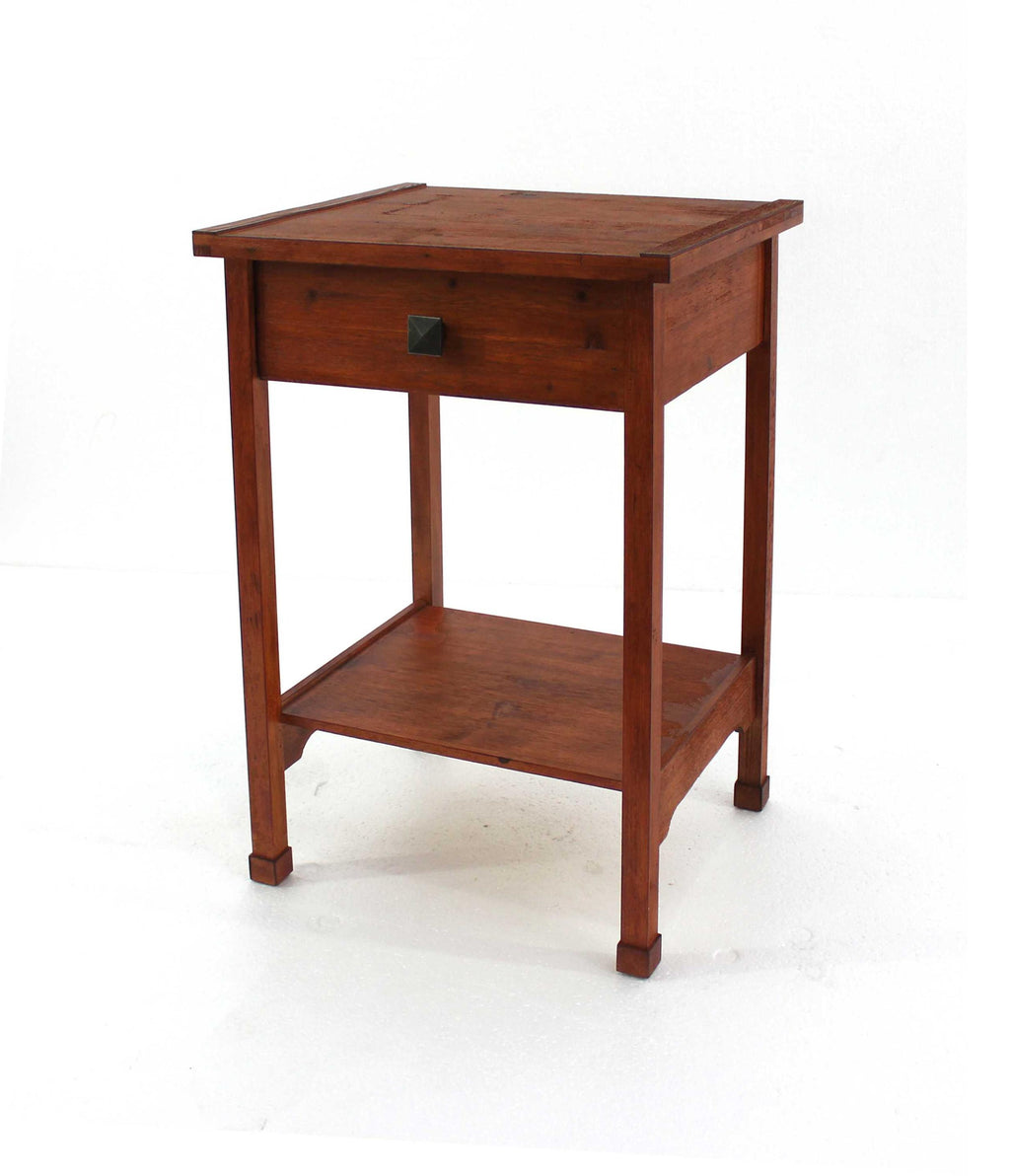 24" X 15" X 18" Cherry 1 Drawer Rustic Wooden Accent Table