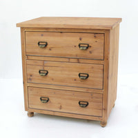 30" X 15" X 30" Natural 3 Drawer Minimalist Loft Wooden Filing Cabinet