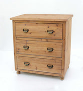 30" X 15" X 30" Natural 3 Drawer Minimalist Loft Wooden Filing Cabinet