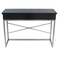 32" X 16" X 45" Charcoal 3 Drawer Console Table
