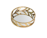 4" X 14" X 14" Gold Streamline Mirror Tray