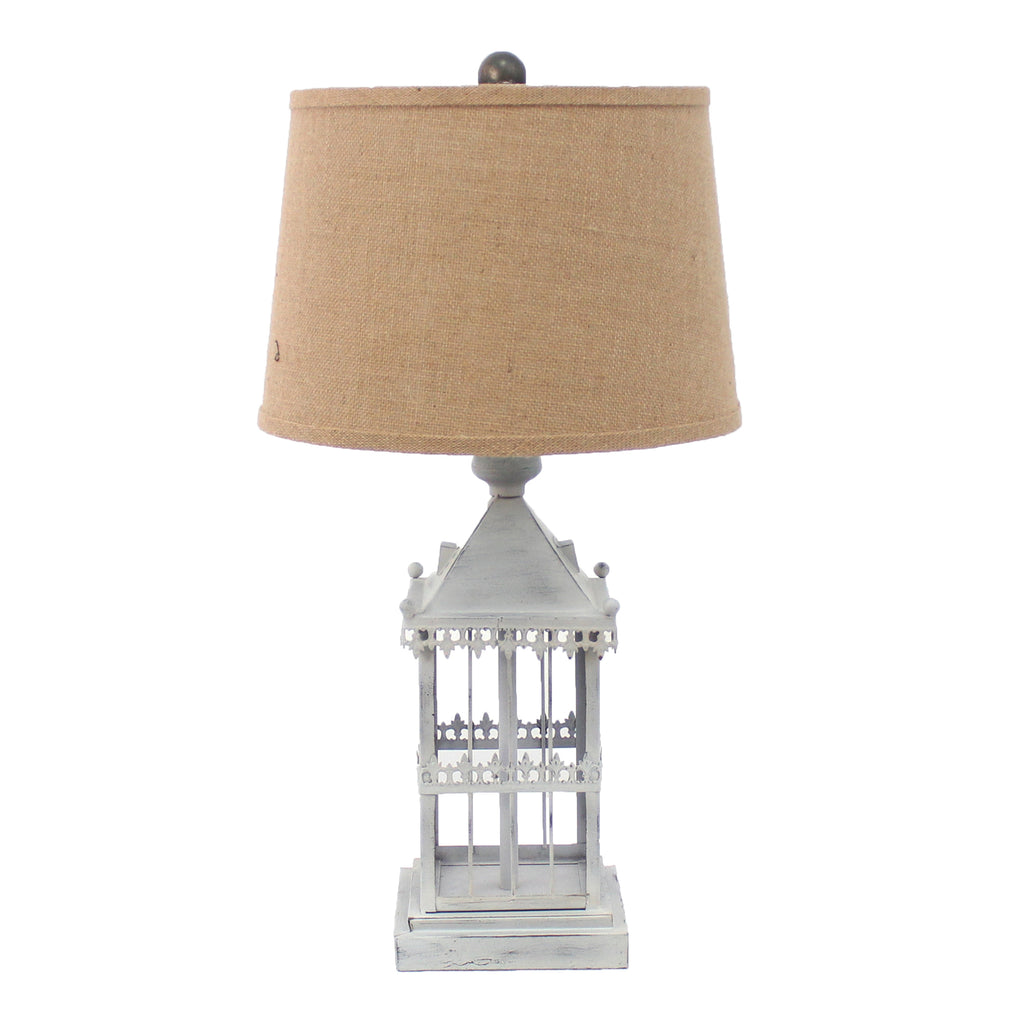 26" X 26" X 8" Gray Country Cottage Castle Table Lamp