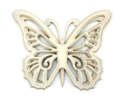 4.25" X 18.5" X 23.25" Light Yellow Rustic Butterfly Wooden Wall Decor