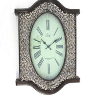 2.5" X 20" X 30.5" Brown Vintage Bronze Wall Clock