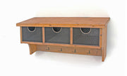 14.5" X 133" X 1" Brown Rustic Wooden Wall Shelf With 3 Drawers