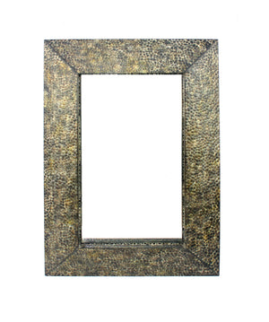 4" X 34" X 48" Bronze Coastal Dressing Mirror With Gravel-Like Mosaic Frame