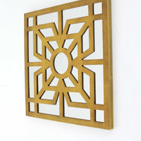 23.25" X 1.25" X 23.25" Bright Gold Modern Mirrored Wooden Wall Decor