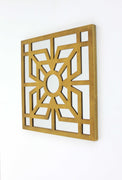 23.25" X 1.25" X 23.25" Bright Gold Modern Mirrored Wooden Wall Decor