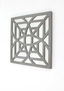 23.25" X 1.25" X 23.25" Gray Contemporary Mirrored Square Wooden Wall Decor