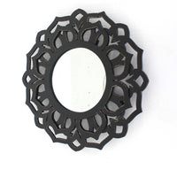 23.75" X 0.75" X 23.75" Black Traditional Lotus Wall Mirror