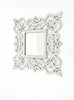 23.75" X 0.75" X 23.75" White Traditional Floral Cosmetic Wall Mirror