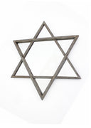 2" X 26" X 30" Silver Rustic Hexagram Wooden Cosmetic Mirror