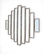 2" X 36" X 36" Silver Rustic Multi Mirrored Wall Sculpture