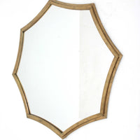 33" X 1" X 33" Gold Cosmetic Mirror With Minimalist Curved Hexagon Frame
