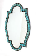 1.75" X 30" X 47" Blue Traditional Dressing Mirror With Decorative Metal Frame