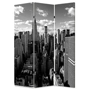 48" X 72" Multi-Color Wood Canvas  New York Skyline Screen