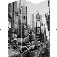 48" X 72" Multi-Color Wood Canvas New York City Screen