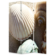 48" X 72" Multi-Color Wood Canvas Sea Shell Screen