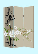48" X 72" Multi-Color Wood Canvas Plum Blossom Screen