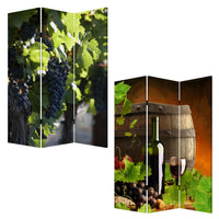 1" x 48" x 72" Multi Color Wood Canvas Wine Country Screen