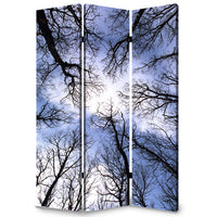 48" X 72" Multi-Color Wood Canvas Forest Screen