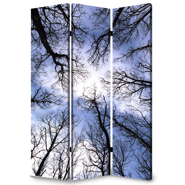 48" X 72" Multi-Color Wood Canvas Forest Screen