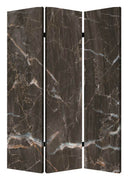 48" X 72" Multi-Color Wood Canvas Black Marble Screen