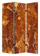 48" X 72" Multi-Color Wood Canvas Brown Marble Screen