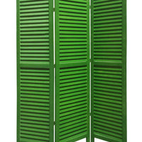 48" X 67" Green Wood Shutter Screen