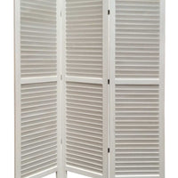 48" X 67" White Wood Shutter Screen