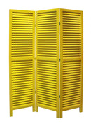 48" X 67" Yellow Wood Shutter Screen