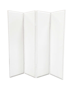 84" X 84" White Faux-leather Screen