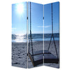 48" X 72" Multi-Color Wood Canvas  Seaside Serenity Screen