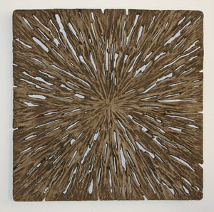26" X 26" X 2" Brown Square Rotten Wood Wall Décor