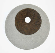 19" X 2.56" Brown & Gray Round Double Layer Ribbed Wall Decor