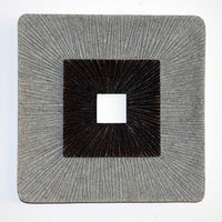 19" X 2.36" Brown & Gray Enclave Square Ribbed Wall Art