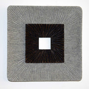 26" X 3" Brown & Gray Encaved Square Ribbed Wall Art