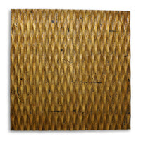 24" X 24" Gold Metallic Ridge Wall Art