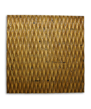 24" X 24" Gold Metallic Ridge Wall Art