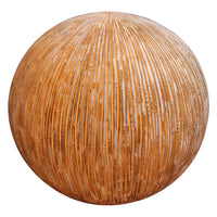 17" X 14" Sandstone Ribbed Finish Ball With Light For Outdoor Use