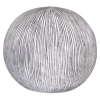 17" X 14" Sandstone Ribbed Finish Ball With Light For Outdoor Use