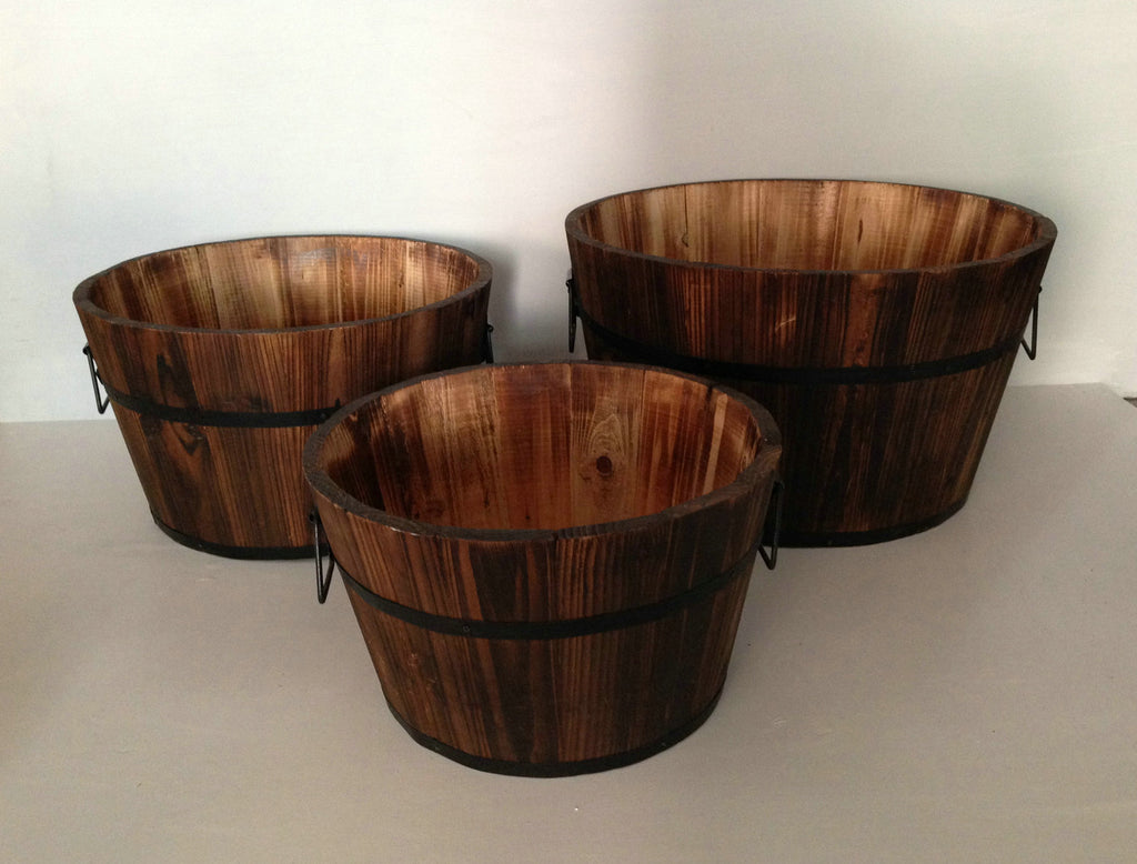 Brown 3 Piece Wood Garden Planter