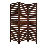 72" X 63" Brown 3 panel solid wood Fortress Screen