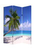 1" x 48" x 72" Multi Color Wood Canvas Paradise Screen