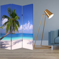 1" x 48" x 72" Multi Color Wood Canvas Paradise Screen