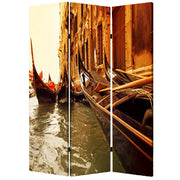 48" X 72" Multi-Color Wood Canvas Venice Screen