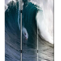 48" X 72" Multi-Color Wood Canvas Wave Screen